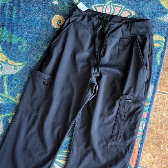 Democare Black Cargo Stretch Pants Size states  L Tall - Picture 2 of 6